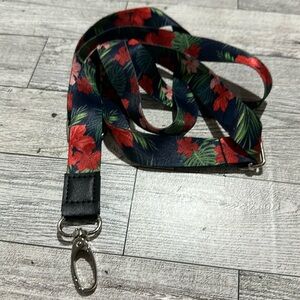 Handmade floral lariat ID office career holder